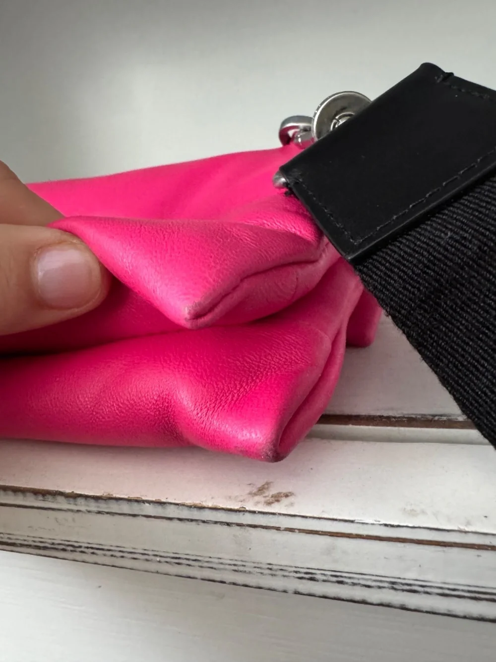 All Saints Ezra Quilted Crossbody Bag Purse Pink Black Logo‎